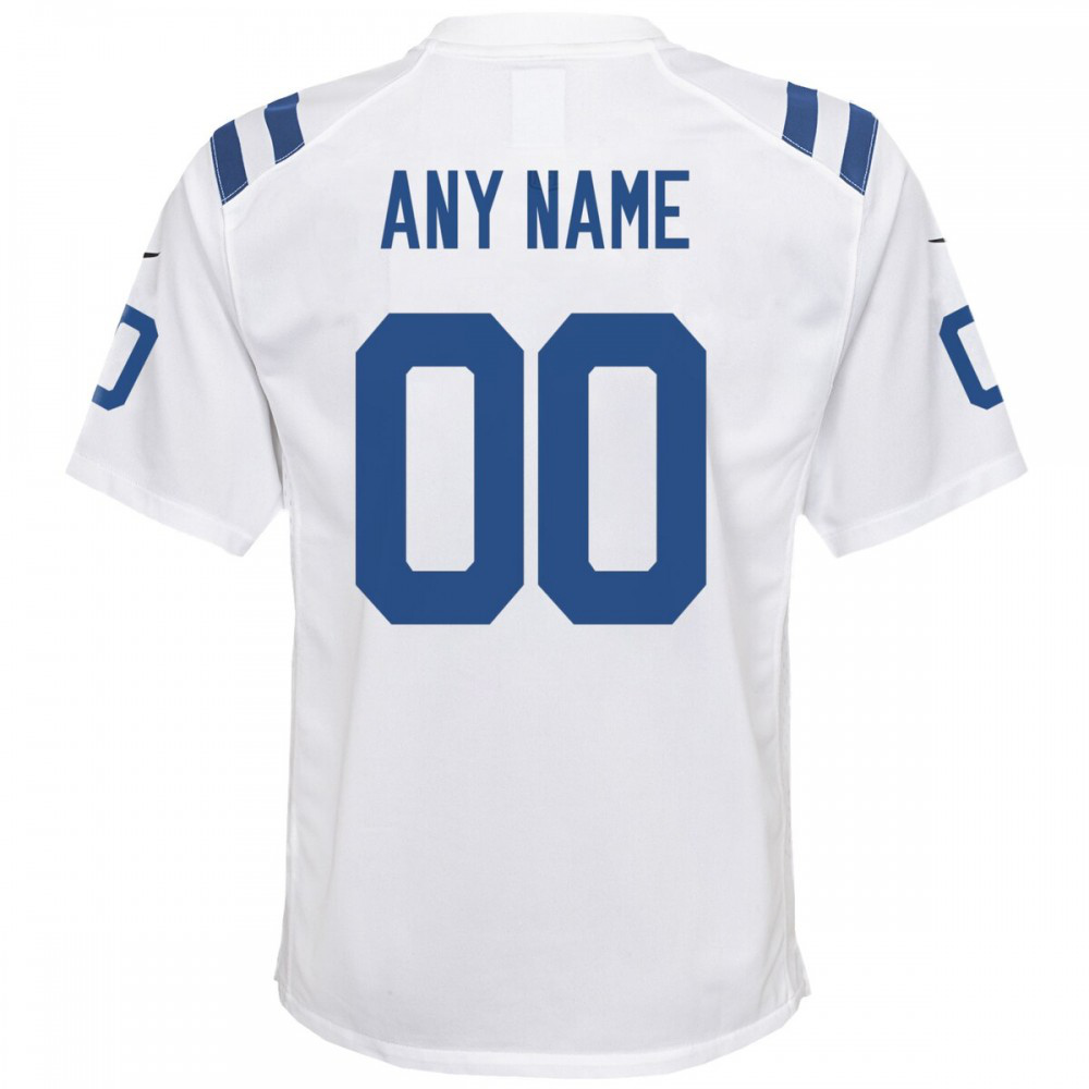 Nike Indianapolis Colts Youth Custom Game Jersey - White-GridironStore
